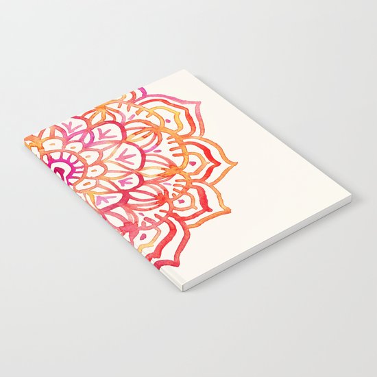 Watercolor Medallion in Sunset Colors Notebook