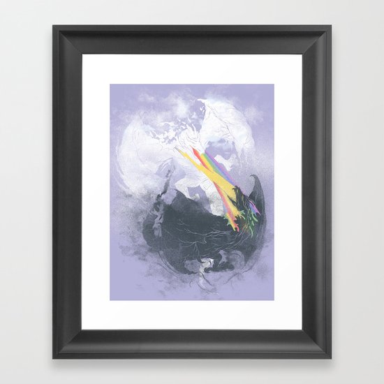 Clash of the sky Dragons Framed Art Print