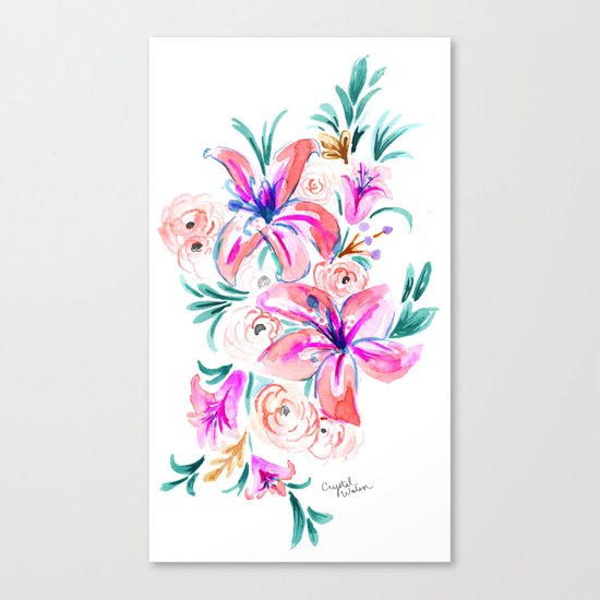 Summer Lily Floral Canvas Print