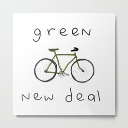 Green New Deal Metal Print | Bicycle, Environmentalism, Edmarkey, Ocasio Cortez, Alexandria, Greennewdeal, Aoc, Deal, Graphicdesign, Environment 