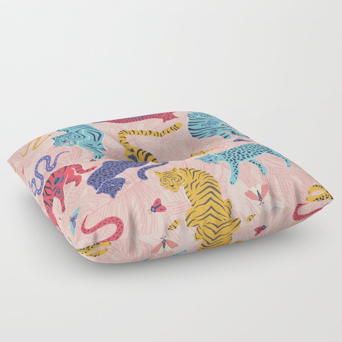 Here Little Kitty - Tigers and Leopards Floor Pillow