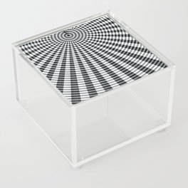 Radial black and white squares Acrylic Box