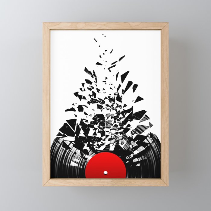 Vinyl shatter Framed Mini Art Print