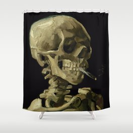 Vincent van Gogh - Skull of a Skeleton with Burning Cigarette Shower Curtain