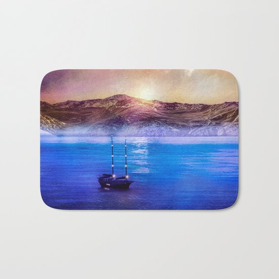 Blue/purple, trip. Bath Mat