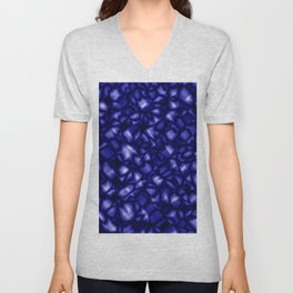 Foggy bubbly blue surface of glass spherical molecules on dark plastic.  V Neck T Shirt