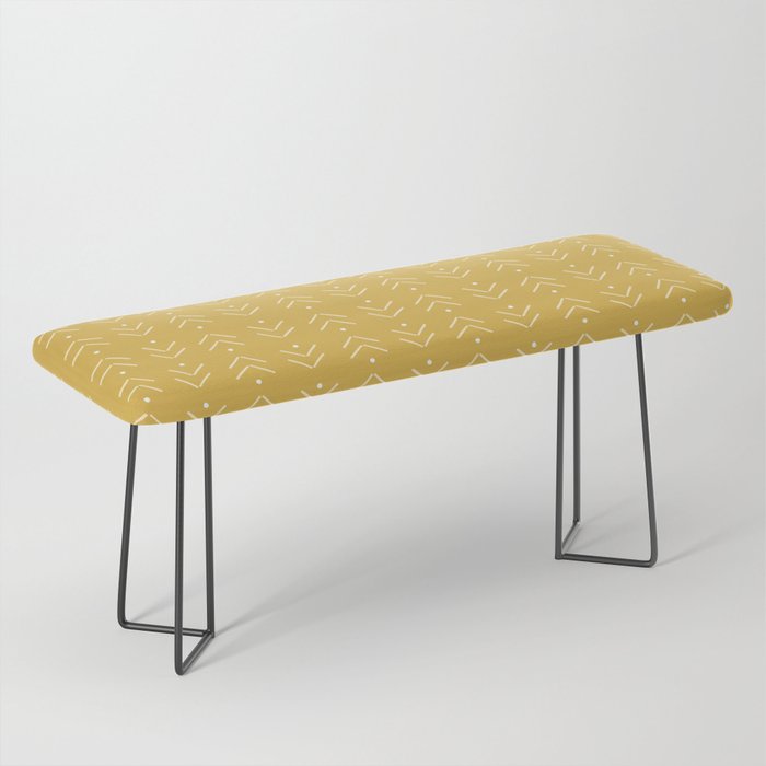 Arrow Lines Geometric Pattern 44 in Gold Shades Bench