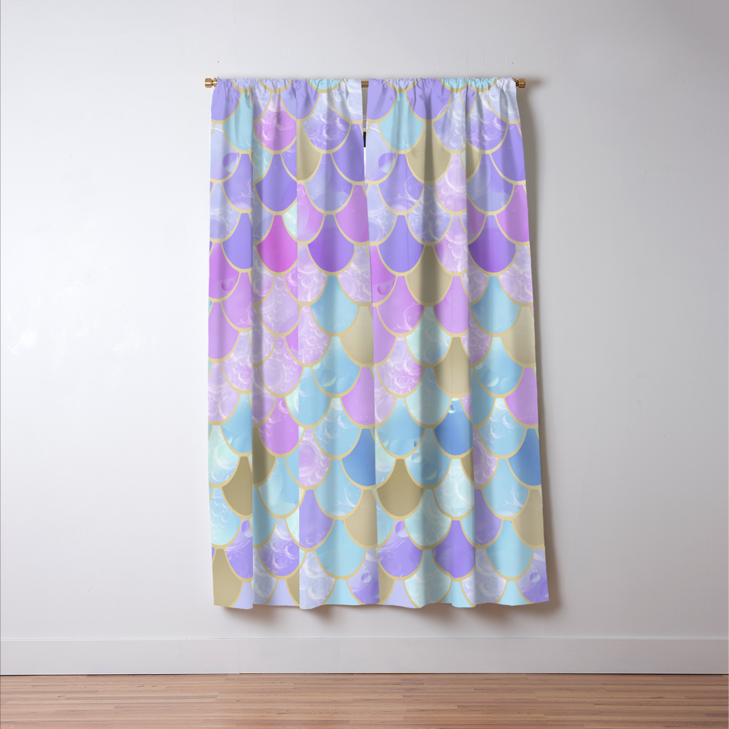 Cute Mermaid Scales Girls Pattern Pink Purple Teal Gold