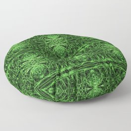 Liquid Light Series 46 ~ Green Abstract Fractal Pattern Floor Pillow