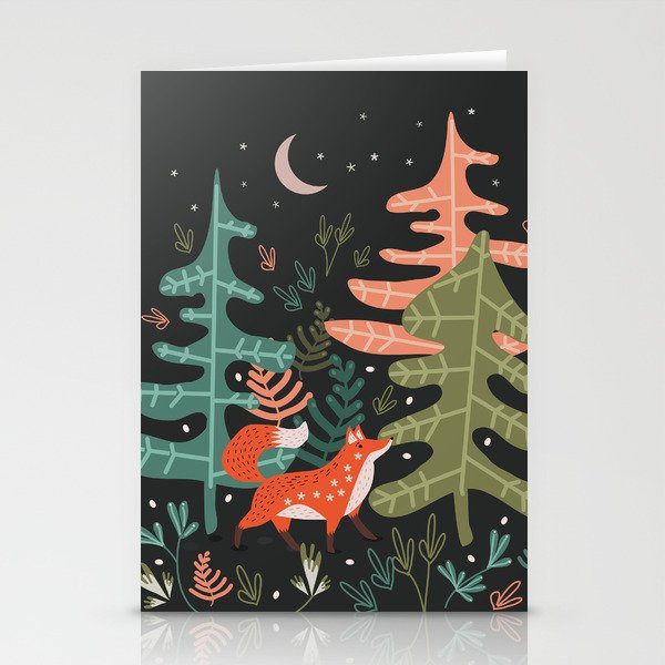 Evergreen Fox Tale Stationery Cards