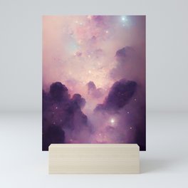 Daydreamer - Pastel Clouds Floating in a Starry Sky Mini Art Print
