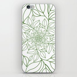GREEN Leaves Outline iPhone Skin