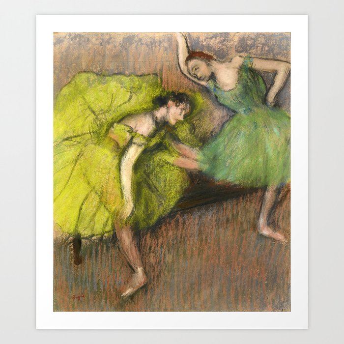 Edgar Degar "Deux danseuses au foyer (Two dancers in the foyer)" Art Print