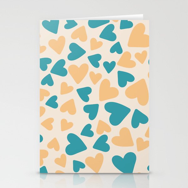 Bright pattern of hearts Stationery Cards