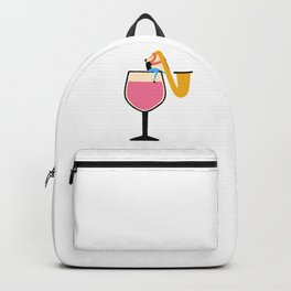 without a glass of wine there is no good jazz music Backpack