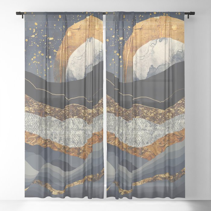Metallic Mountains Sheer Curtain