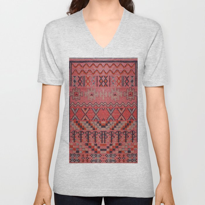 N191 - Oriental Heritage Traditional Bohemian Moroccan Style Design V Neck T Shirt