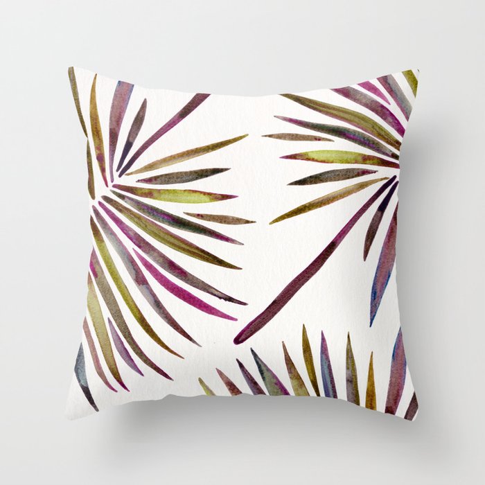 Tropical Fan Palm – Vintage Palette Throw Pillow