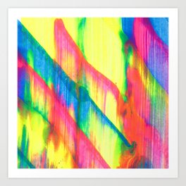 Glowing Neon Abstract Painting V2 Art Print