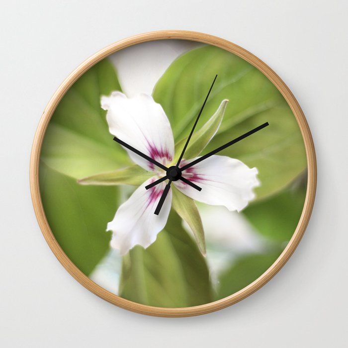 Trillium Flower Wall Clock