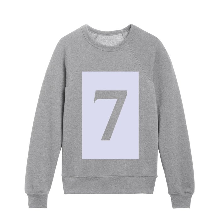 7 (WHITE & LAVENDER NUMBERS) Kids Crewneck