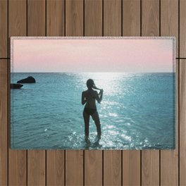 Sunset Swim #1 #ocean #wall #decor #art #society6 Outdoor Rug