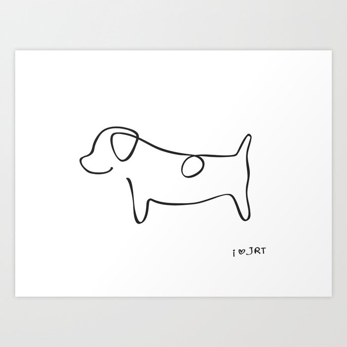 abstract dog line drawing