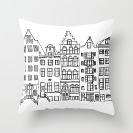 Amsterdam canal houses Throw Pillow