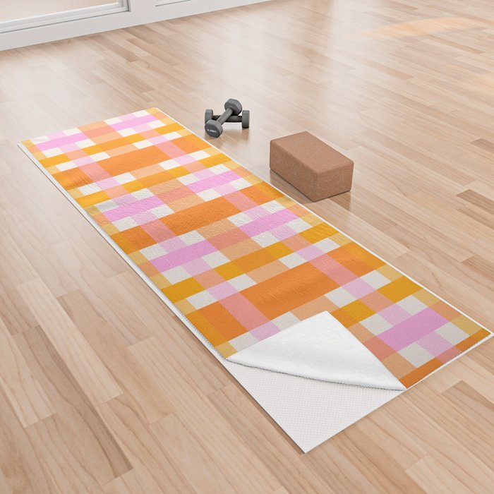 Tangerine Plaid Yoga Towel