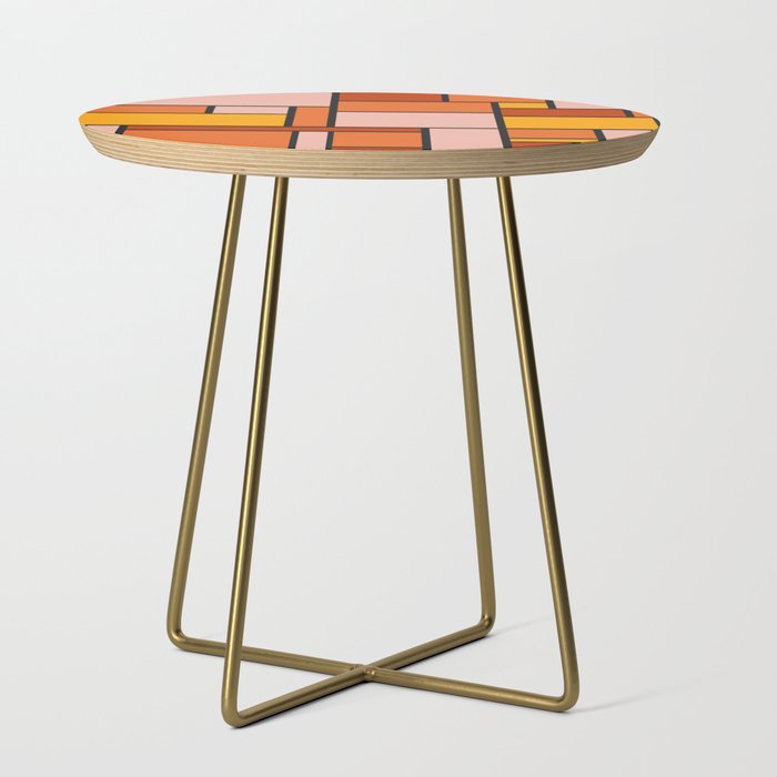 Geometric Sunset Abstract Side Table