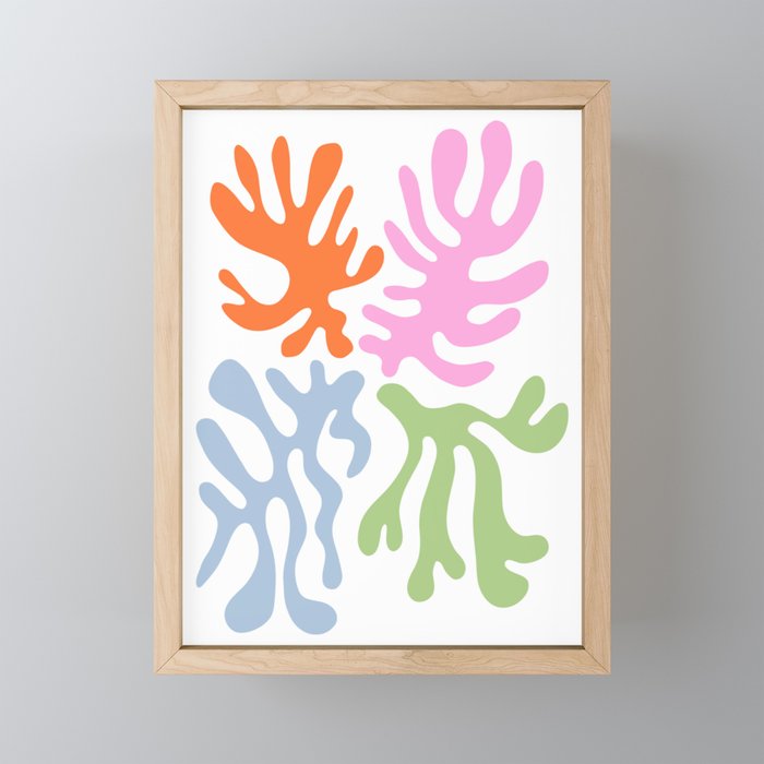 Matisse Inspired Pattern Framed Mini Art Print