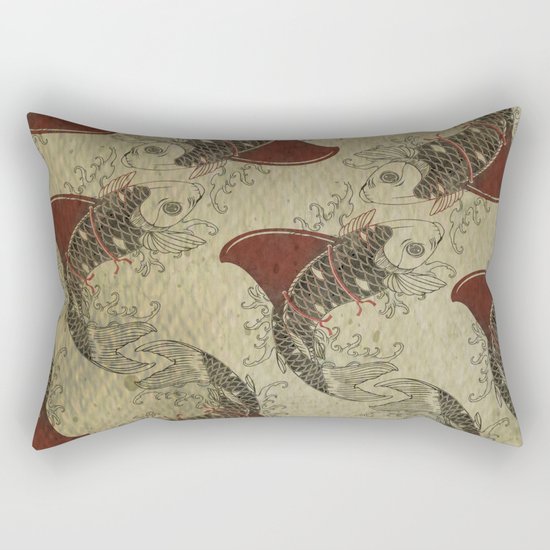 shark fin goldfish school Rectangular Pillow
