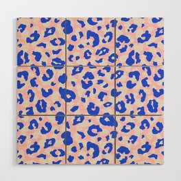 Bohemian Leopard Spots in Blue, Cream and Blush Pink Wood Wall Art