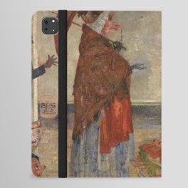 Astonishment of the Wouze Mask grotesque art portrait of death by James Ensor iPad Folio Case