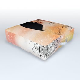 Cape Town - South Africa Psi Watercolor Map Outdoor Floor Cushion