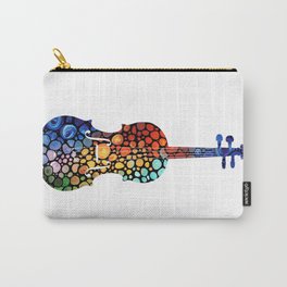 Colorful Mosaic Music Art - Violin by Sharon Cummings Carry-All Pouch