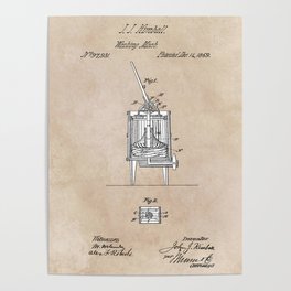 Kimball Waching Machine 1869 patent art #patent Poster