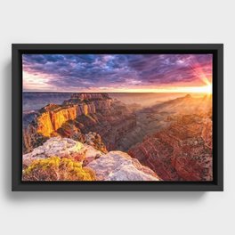 Purple Sunset at the Grand Canyon Framed Canvas