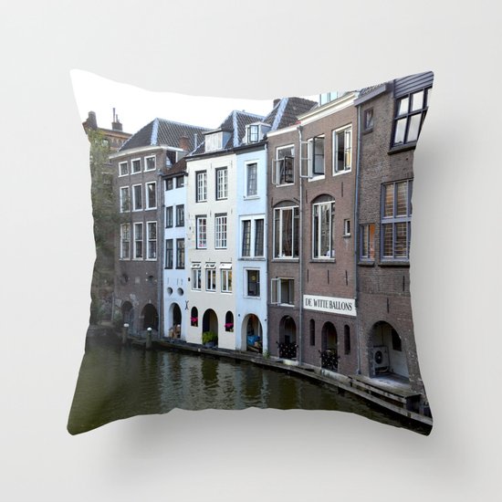Water and bricks Throw Pillow