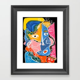 Cubist Graffiti Art Portrait By Emmanuel Signorino  Framed Art Print