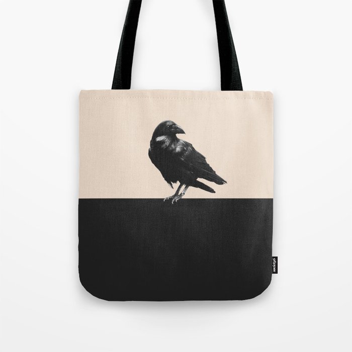Raven Black Horizon Minimalism  Tote Bag