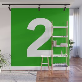 Number 2 (White & Green) Wall Mural