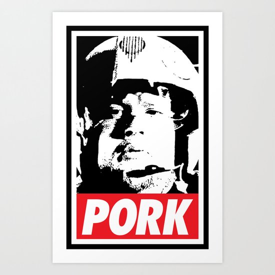 PORKINS HAS A POSSE Art Print