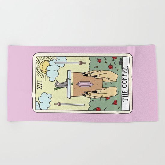 COFFEE READING Beach Towel