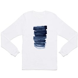 Just Indigo 3 | Minimalist Watercolor Abstract Long Sleeve T-shirt