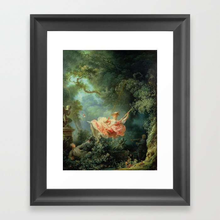 The Swing, also known as The Happy Accidents of the Swing by Jean-Honoré Fragonard  Framed Art Print