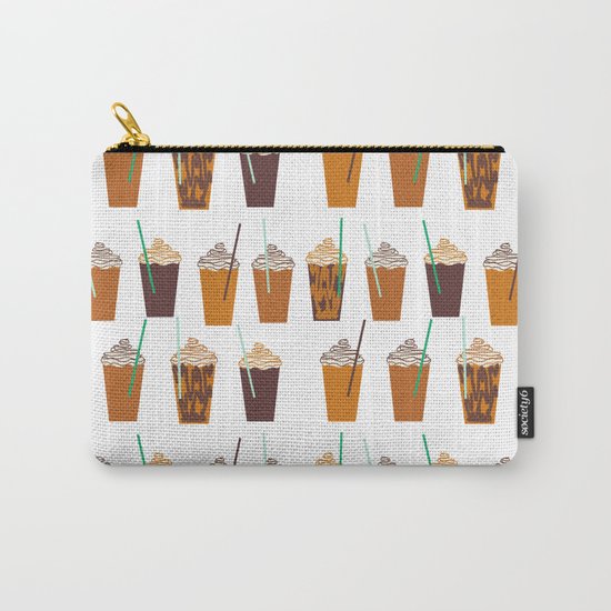 Pumpkin Spiced Latte fall autumn winter seasonal coffee drinks pattern Carry-All Pouch
