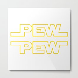 114.Pew Pew Pew Metal Print | 1972, Chewbacca, Pew, Space, Pewpew, Princessleia, Wookie, Blasters, Funny, Collage 