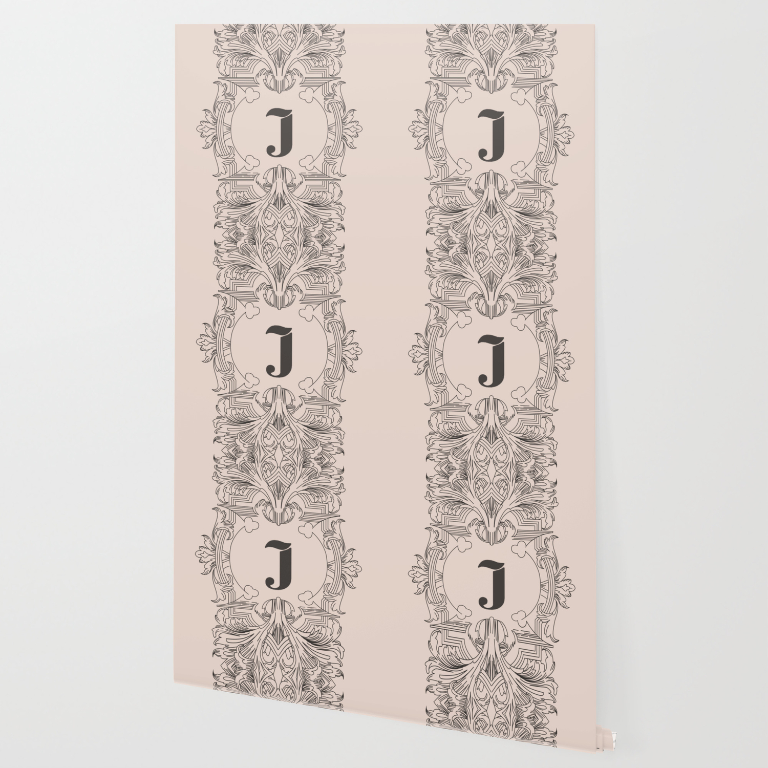 Noble J Vintage Heritage Monogram Letter J Initial Wallpaper By
