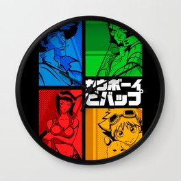 142 Cowboy RGB Wall Clock | Retrostyle, Comic, Vectorart, 90S, Bountyhunter, Japananimation, Jetblack, Cowboybebop, Classiccomics, Anime 
